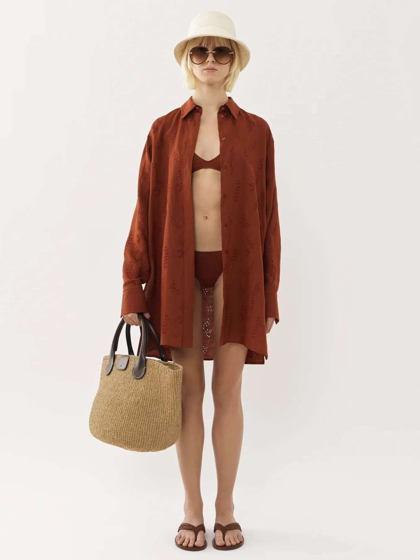 Tops Et Blouses-Chloé Chemise Longue Patricia Chloe X Eres Red Ochre