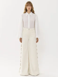 Tops Et Blouses-Chloé Chemise Manches Bouffantes Blanc