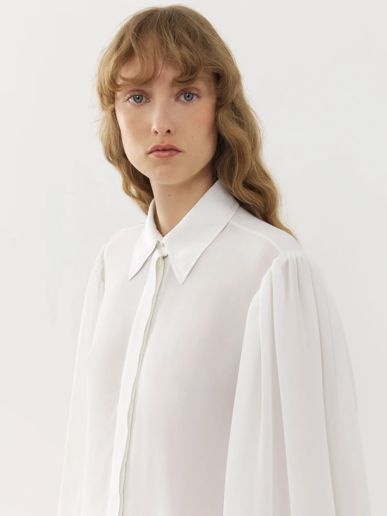 Tops Et Blouses-Chloé Chemise Manches Bouffantes Blanc