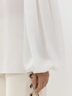 Tops Et Blouses-Chloé Chemise Manches Bouffantes Blanc