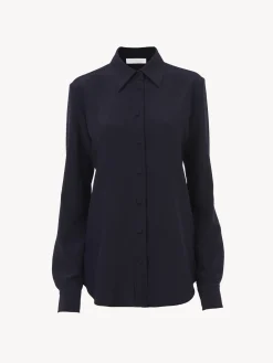 Tops Et Blouses-Chloé Chemise Manches Froncees Dark Denim