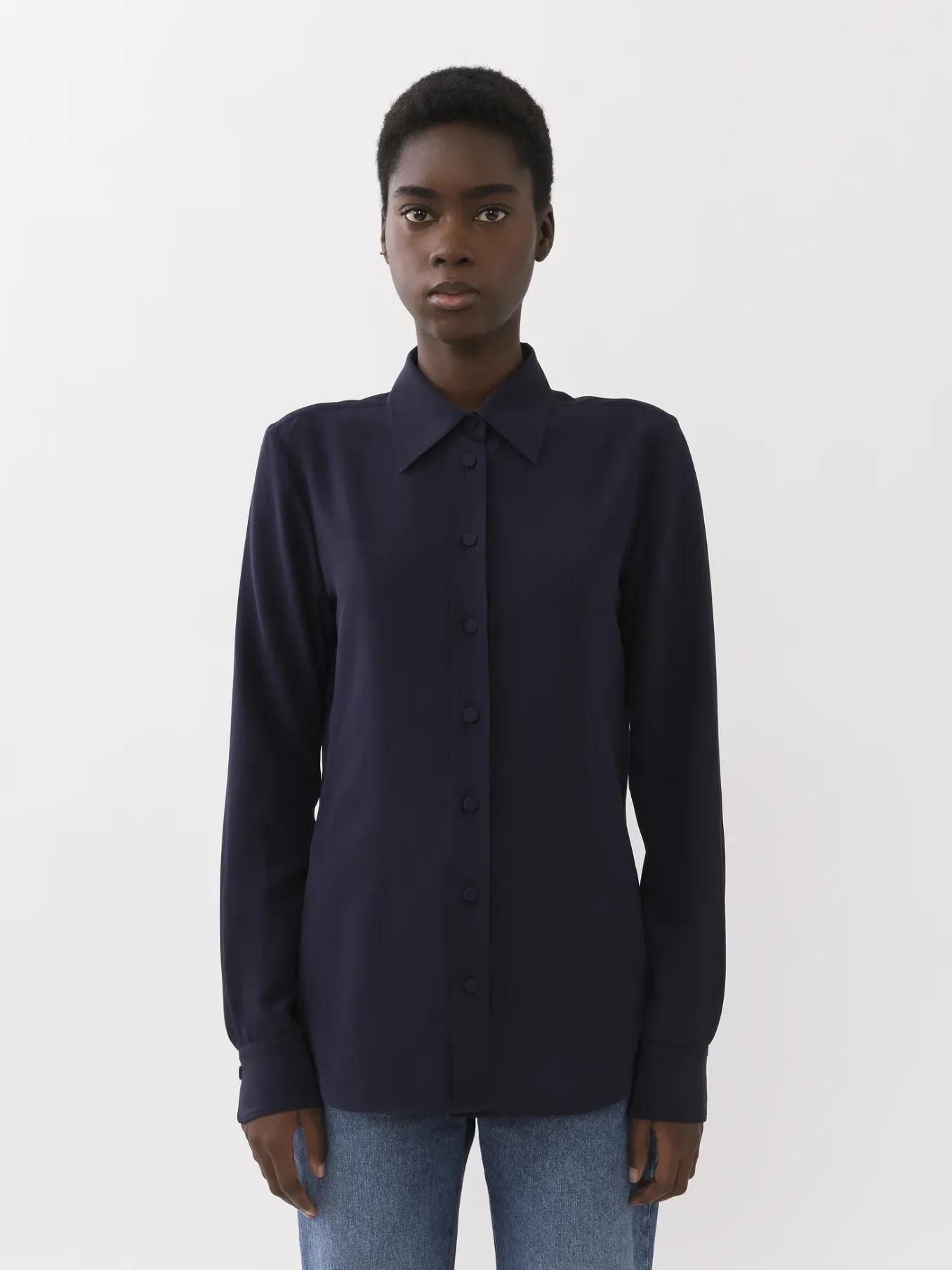 Tops Et Blouses-Chloé Chemise Manches Froncees Dark Denim