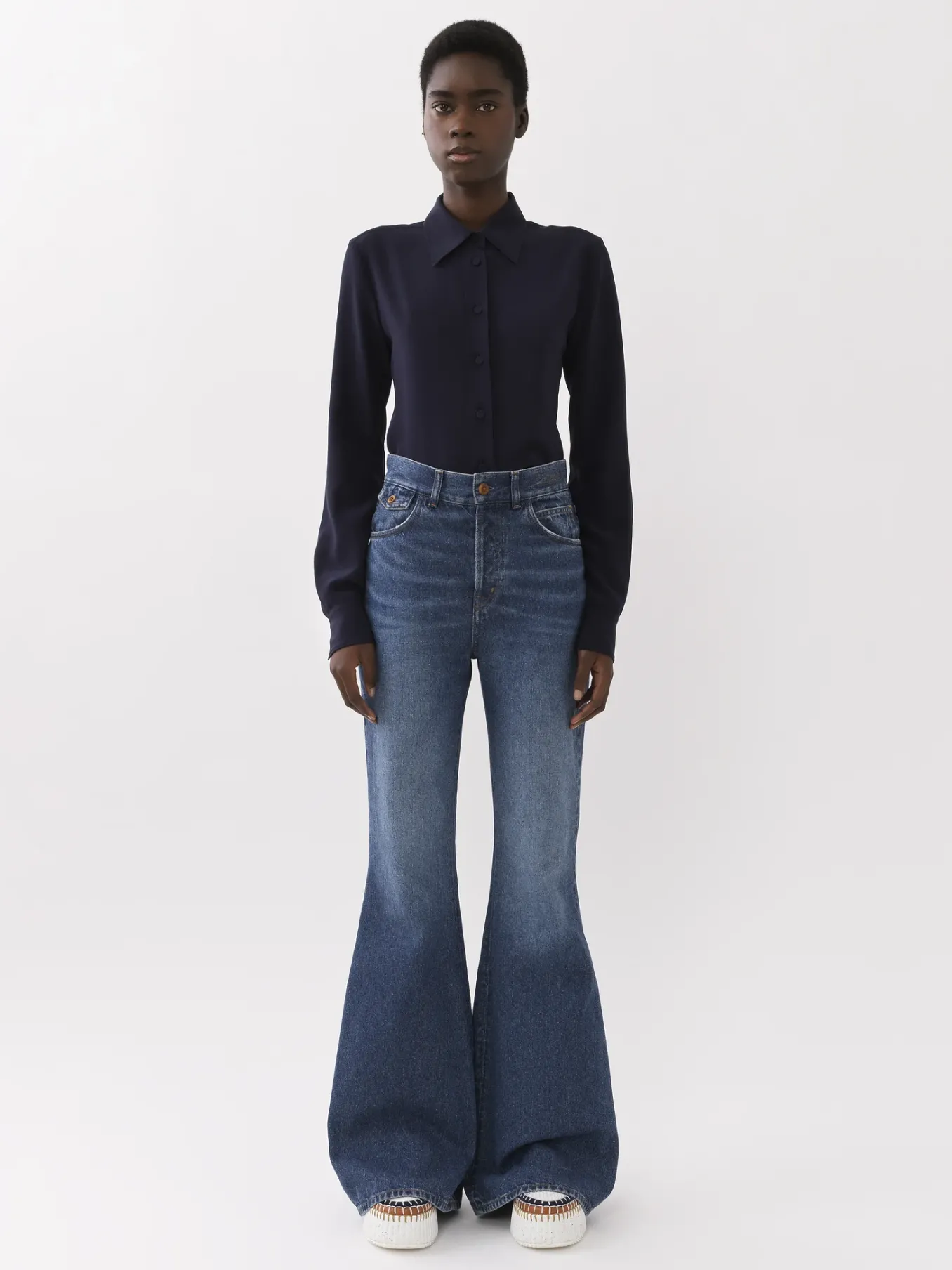 Tops Et Blouses-Chloé Chemise Manches Froncees Dark Denim
