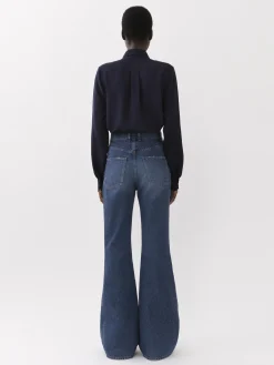Tops Et Blouses-Chloé Chemise Manches Froncees Dark Denim