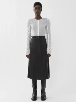 Tops Et Blouses-Chloé Chemise Sans Col Blanc