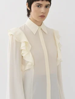 Tops Et Blouses-Chloé Chemise Volantee Coconut Milk