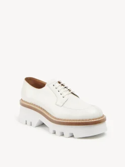 Mocassins Et Chaussures Plates-Chloé Derbies Owena Cloudy White