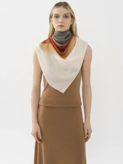 Écharpes Et Accessoires En Soie-Chloé Echarpe Coucher De Soleil Blue - Orange 1