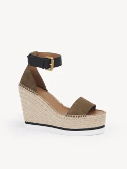 Sandales Et Espadrilles-Chloé Espadrilles Plateforme Glyn Millitary Green