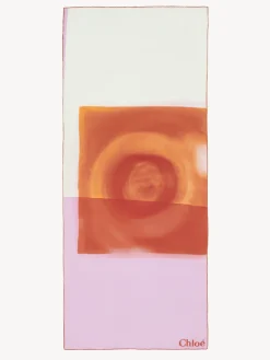 Écharpes Et Accessoires En Soie-Chloé Etole Rectangulaire Orange - Pink 1