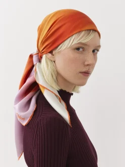 Écharpes Et Accessoires En Soie-Chloé Foulard Orange - Pink 1