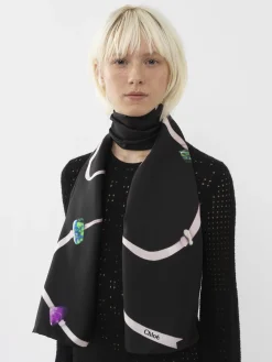 Écharpes Et Accessoires En Soie-Chloé Foulard Rectangulaire Multicolor 4