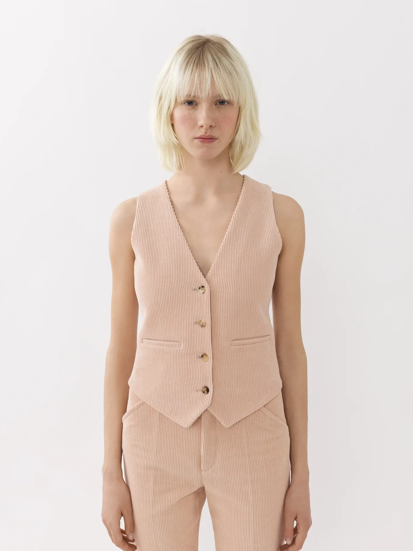 Vestes-Chloé Gilet D'Homme Classique Misty Pink