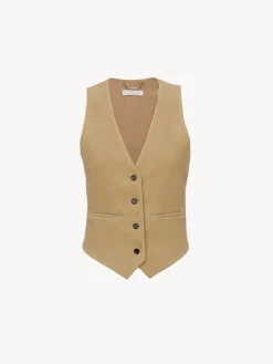 Vestes-Chloé Gilet D'Homme Classique Pearl Beige