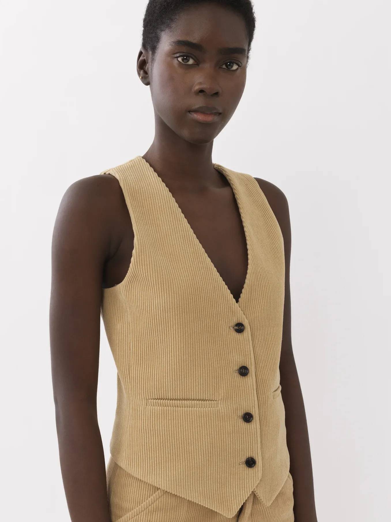 Vestes-Chloé Gilet D'Homme Classique Pearl Beige