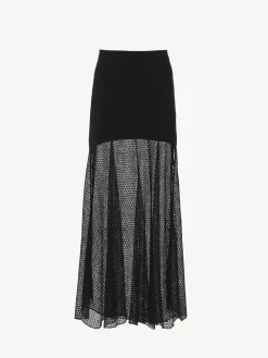 Maille-Chloé Jupe Longue Evasee Noir
