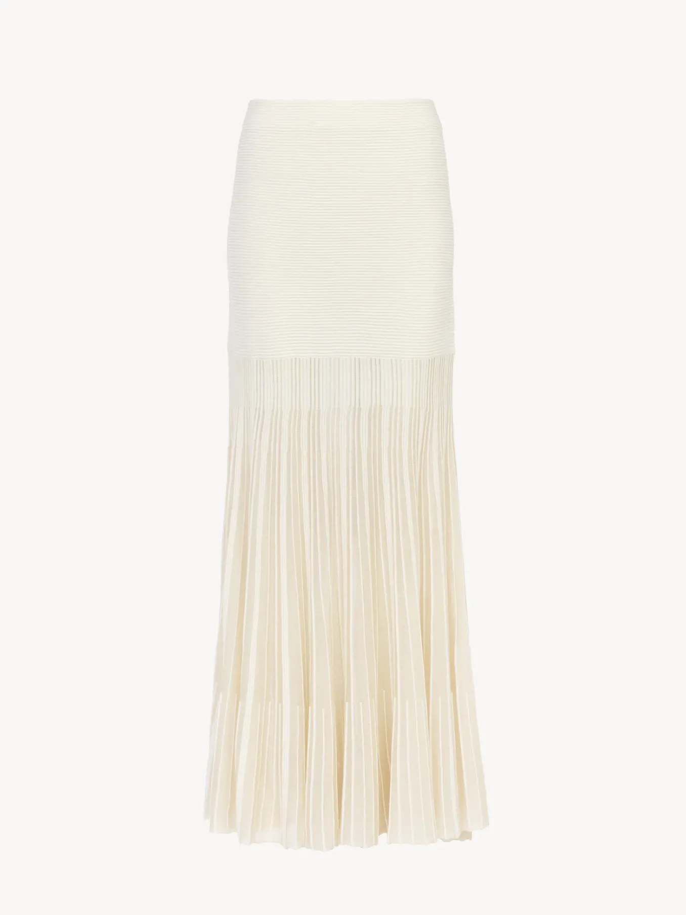 Maille-Chloé Jupe Longue Evasee Iconic Milk