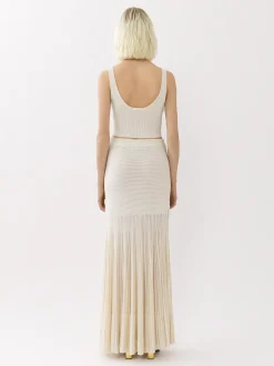 Maille-Chloé Jupe Longue Evasee Iconic Milk