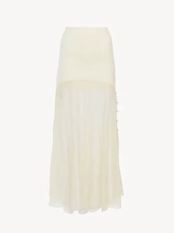 Maille-Chloé Jupe Longue Evasee Iconic Milk