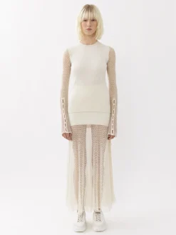 Maille-Chloé Jupe Longue Evasee Iconic Milk