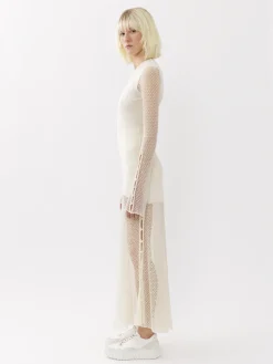 Maille-Chloé Jupe Longue Evasee Iconic Milk