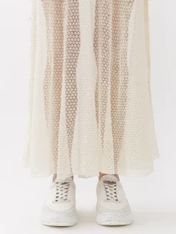 Maille-Chloé Jupe Longue Evasee Iconic Milk