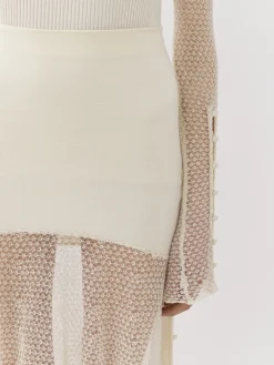 Maille-Chloé Jupe Longue Evasee Iconic Milk