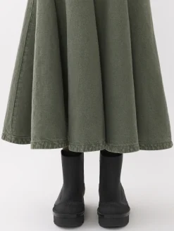 Denim-Chloé Jupe Longue Evasee Blue - Green 1