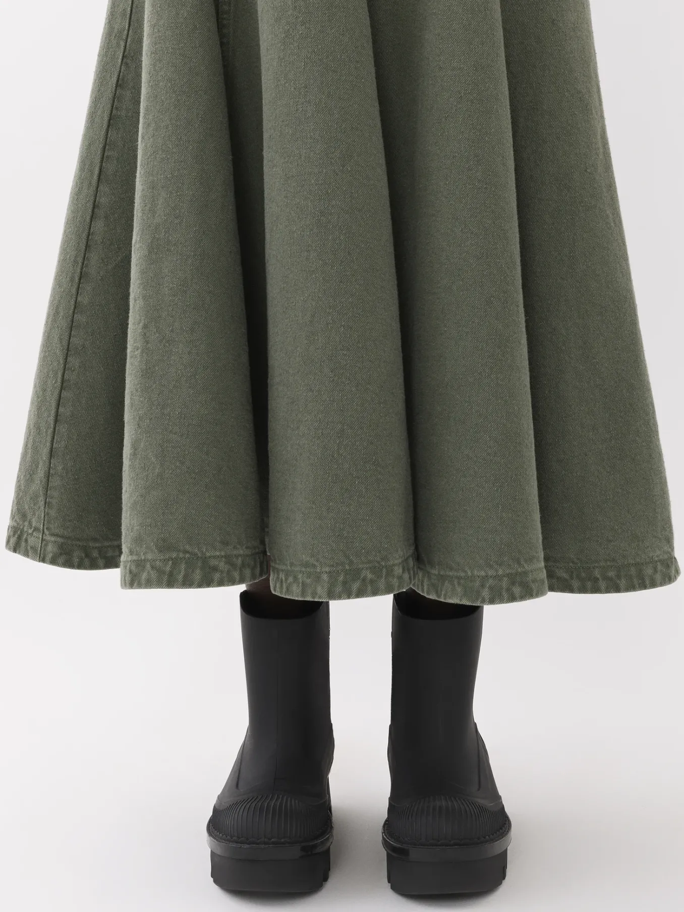 Denim-Chloé Jupe Longue Evasee Blue - Green 1