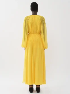 Jupes-Chloé Jupe Maxi Plissee Dark Honey