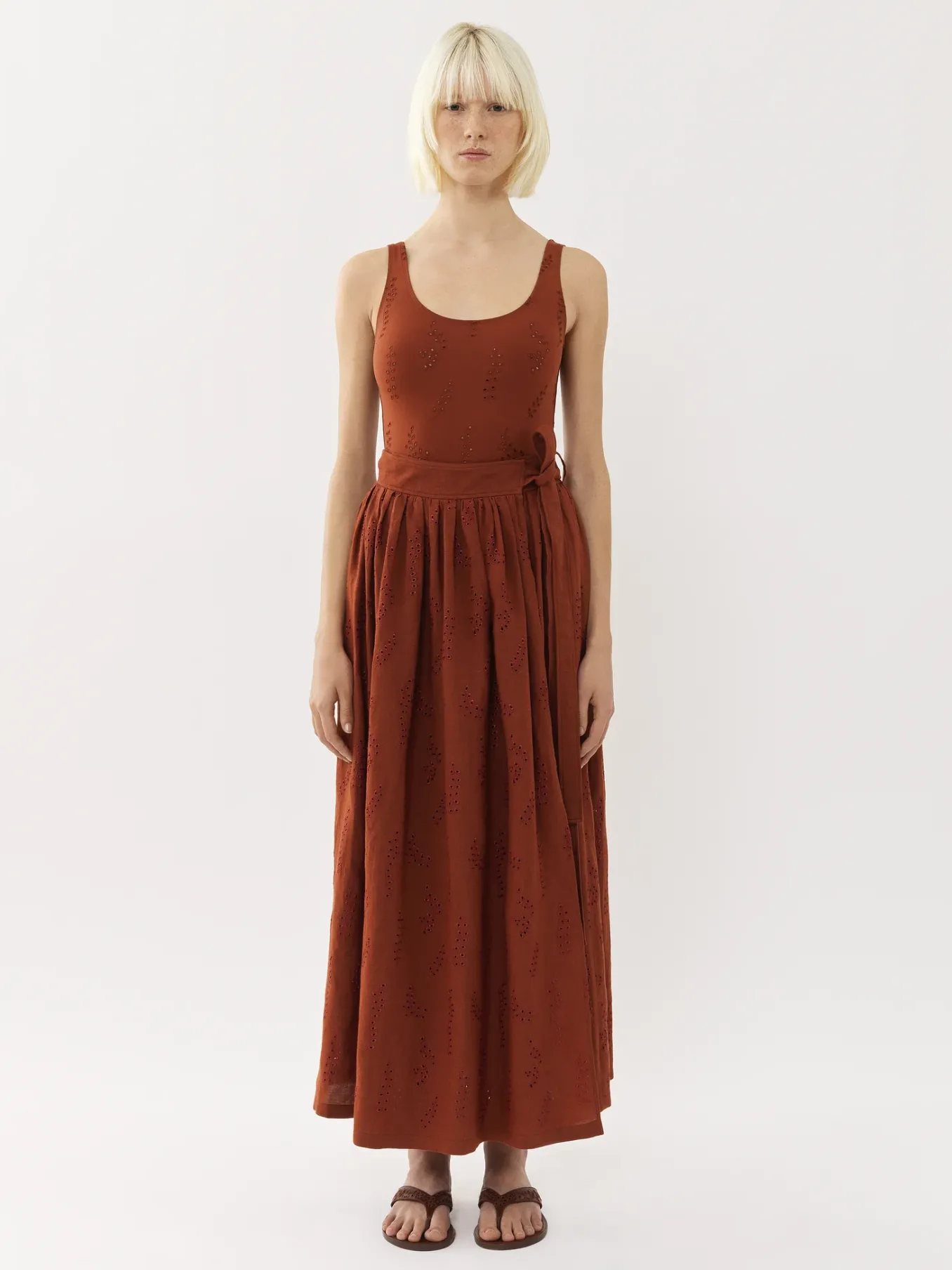 Tenues De Plage-Chloé Jupe Maxi Portefeuille Paloma Chloe X Eres Red Ochre