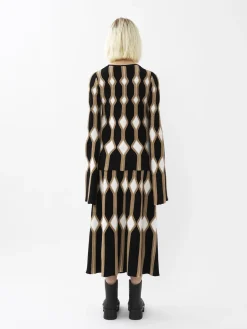Maille-Chloé Jupe Midi Evasee Desertic Brown