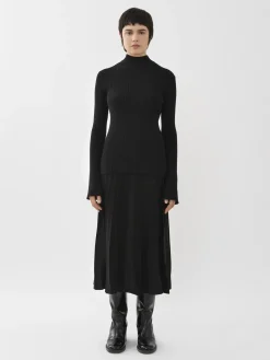 Maille-Chloé Jupe Midi Evasee Noir