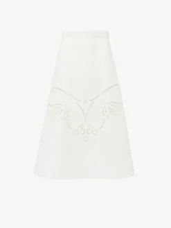 Jupes-Chloé Jupe Midi Evasee Iconic Milk