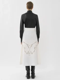 Jupes-Chloé Jupe Midi Evasee Iconic Milk