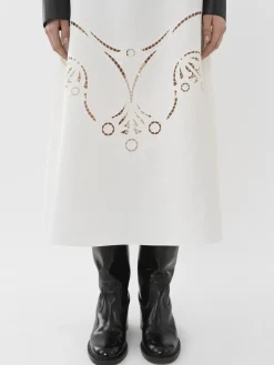 Jupes-Chloé Jupe Midi Evasee Iconic Milk