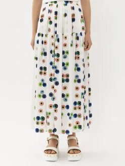 Jupes-Chloé Jupe Midi Froncee Multicolor 1