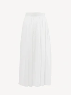 Jupes-Chloé Jupe Midi Froncee Blanc