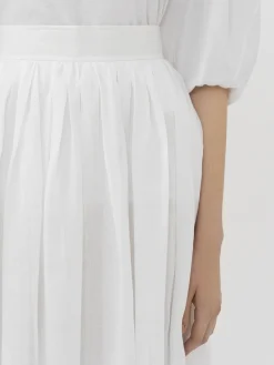 Jupes-Chloé Jupe Midi Froncee Blanc