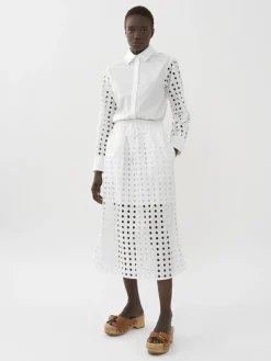 Vêtements-Chloé Jupe Midi Superposee Blanc