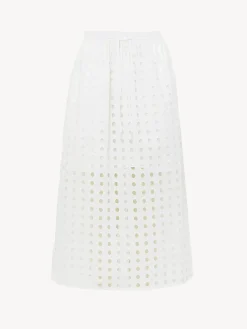 Vêtements-Chloé Jupe Midi Superposee Blanc