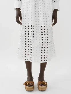 Vêtements-Chloé Jupe Midi Superposee Blanc