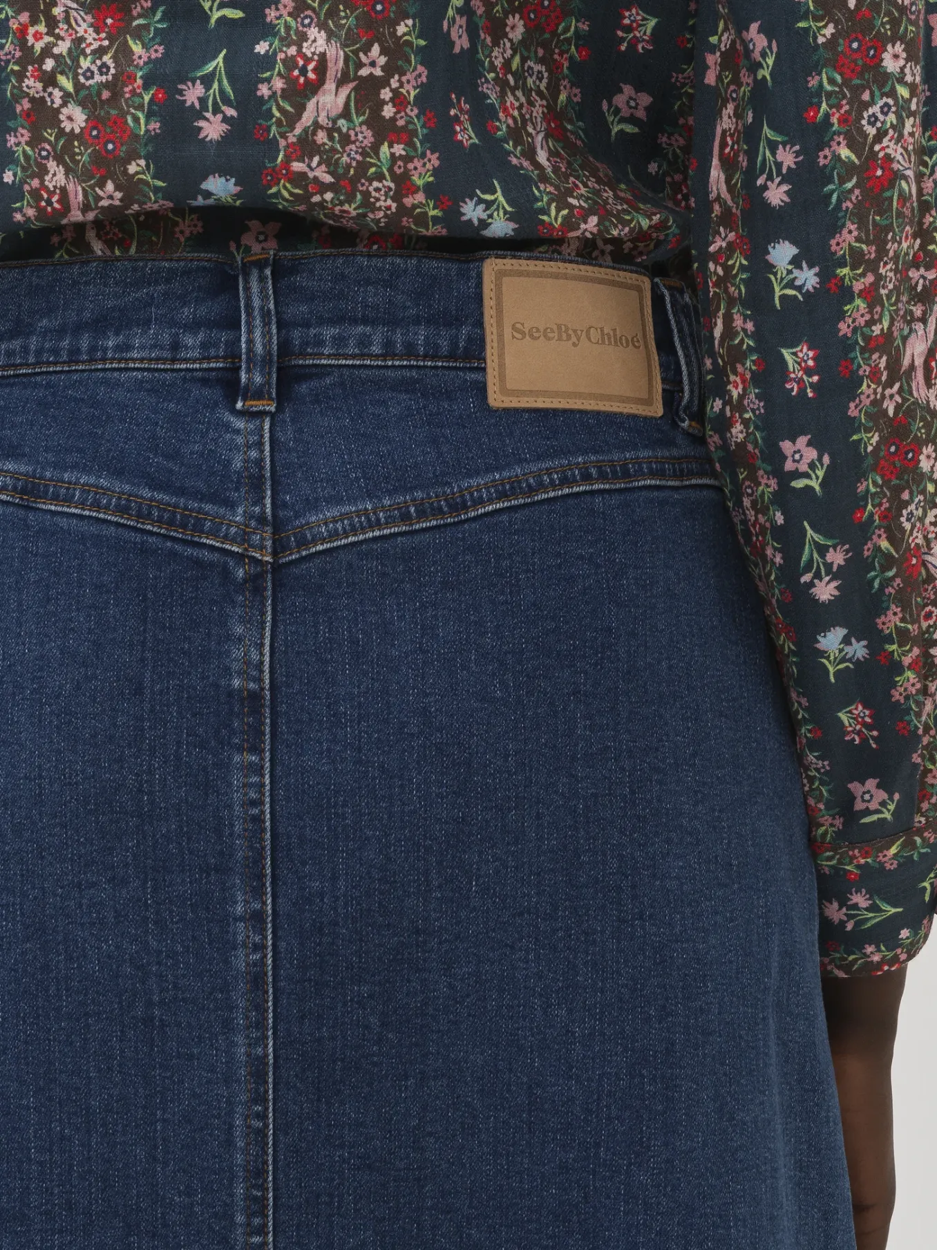 Vêtements-Chloé Jupe Trapeze Deep Denim