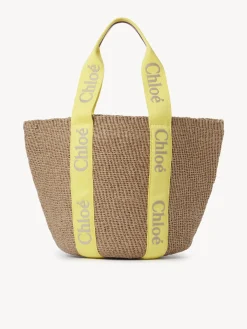 Sacs Cabas-Chloé Large Panier Woody Yellow - Beige 1
