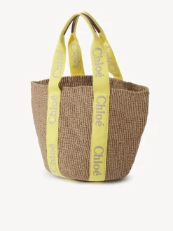 Sacs Cabas-Chloé Large Panier Woody Yellow - Beige 1