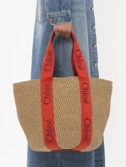 Sacs Cabas-Chloé Large Panier Woody Orange - Orange 1