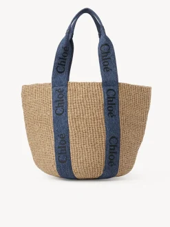 Sacs Cabas-Chloé Large Panier Woody Denim