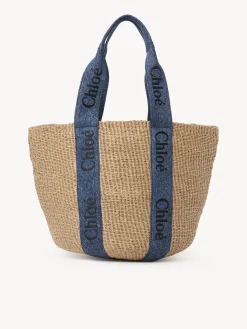 Sacs Cabas-Chloé Large Panier Woody Denim