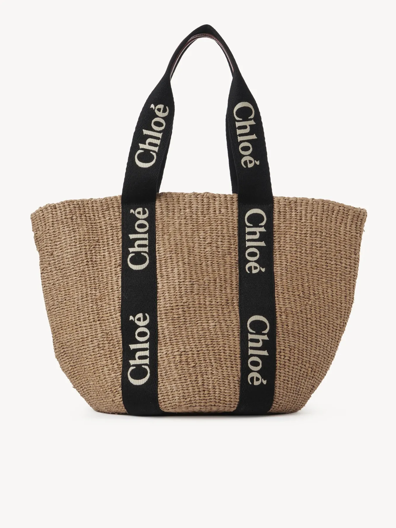 Sacs Cabas-Chloé Large Panier Woody Black - Beige 1