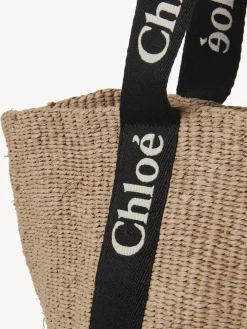Sacs Cabas-Chloé Large Panier Woody Black - Beige 1